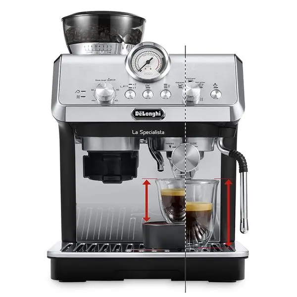 Кафеавтомат DeLonghi La Specialista Arte, 1400W, 15 bar налягане, 8 настройки за смилане, 3 нива на температура на инфузия, сребриста