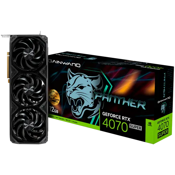Gainward GeForce RTX 4070 Super Panther OC 12GB GDDR6X, 192 bit, 1x HDMI 2.1, 3x DP 1.4a, 3 Fan, 1x 16-pin power connector, recommended PSU 750W, NED407ST19K9-1043Z - 4710562244373_3Y