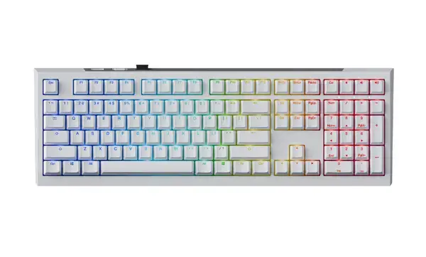 Ducky Професионална геймърска механична клавиатура Professional One X Wireless White Ducky AI Switches [Linear], Bluetooth, 2.4 - DKON2408AST3-DAUSPDOECL2WW1