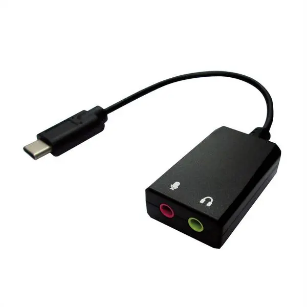 ROLINE USB Type-C звукова карта, 2x 3.5 mm Audio M/F, 0.13 м - 12.99.3213