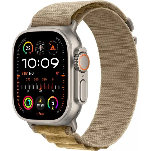 APPLE Watch Ultra 2 GPS + Cellular 49mm Natural Titanium Case with Tan Alpine Loop - Large -  (К)  - MX4H3FD/A (8 дни доставкa)