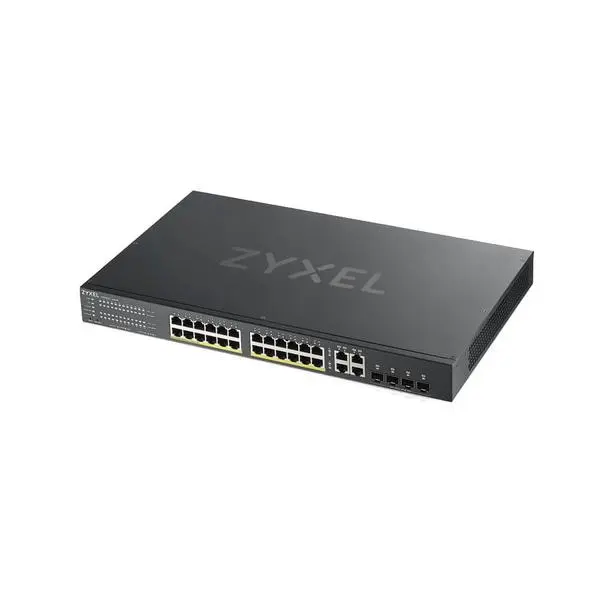 Суич ZYXEL GS1920-24HPV2, 24 портов Gigabit Smart-Managed PoE, за монтаж в шкаф - GS192024HPV2-EU0101F