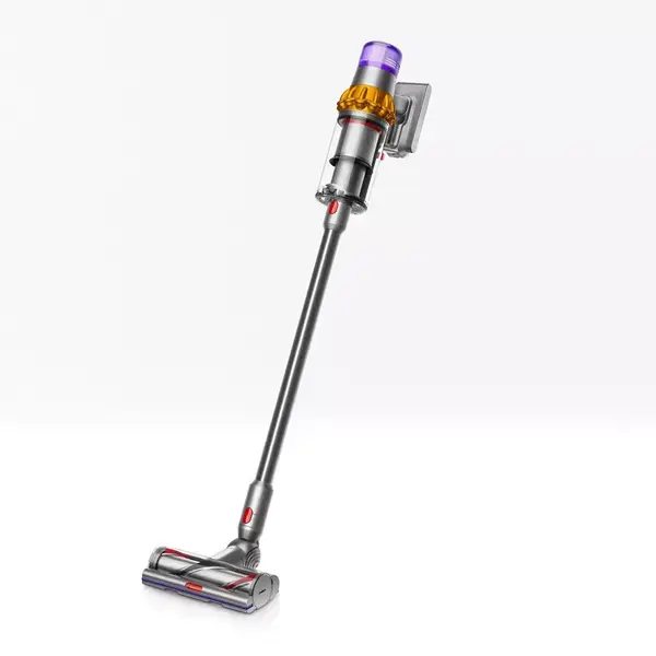 Dyson V15 Detect Absolute, без торба, безжична, 240 AW, 0.76 l капацитет на контейнера, до 60 минути работа, три режима на чиcтенe, инокс,  446986-01