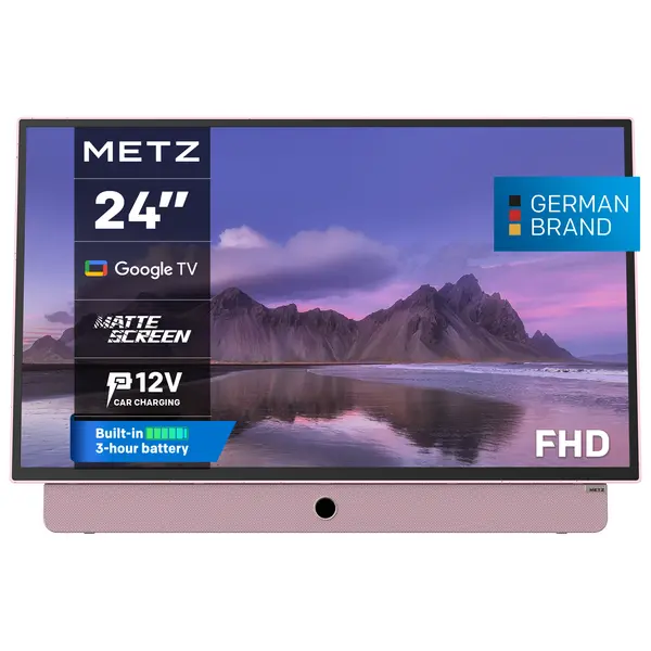 METZ Портативен телевизор 24MPE7300Z 24" LED FHD(1920x1080) GoogleTV, HDR10, розов - METZ-TV-24MPE7300Z