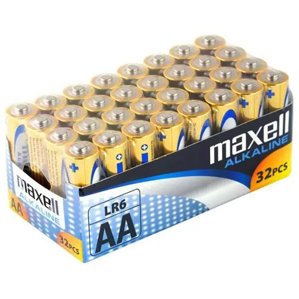 Батерия алкална Maxell ML-BA-LR6-32PK, AA, LR6, 1.5V, 32бр.