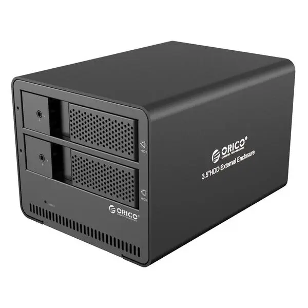 Orico Orico външна кутия за два диска Storage Case Dual Bay 3.5" Aluminium Black 9528U3 - 9528U3-EU-BK-BP