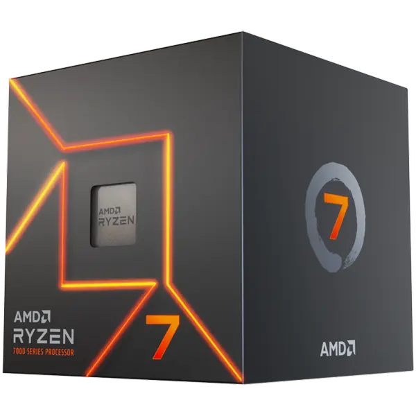 AMD CPU Desktop Ryzen 7 8C/16T 7700 (5.3GHz Max, 40MB,65W,AM5) box, with Radeon Graphics and Wraith Prism Cooler - 100-100000592BOX