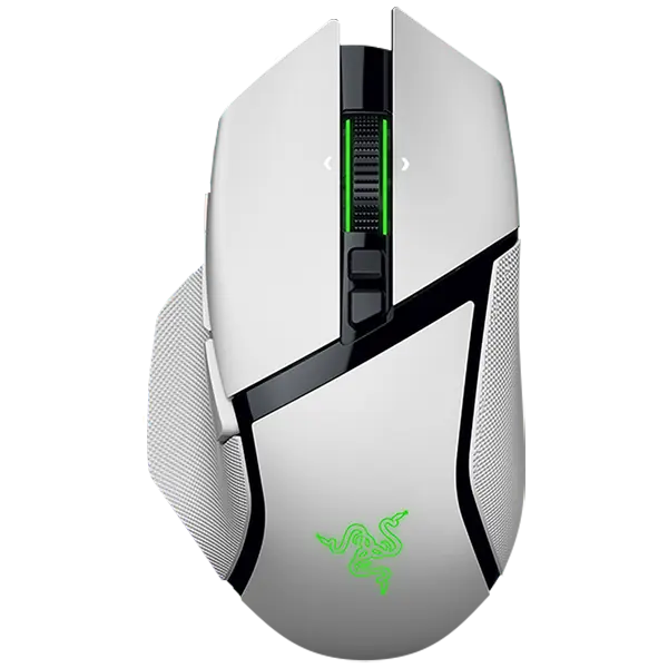 Razer Basilisk V3 Pro 35K, White, Gaming Mouse, HyperSpeed Wireless, Bluetooth, Focus Pro 35K Optical Sensor Gen-2 - RZ01-05240200-R3G1