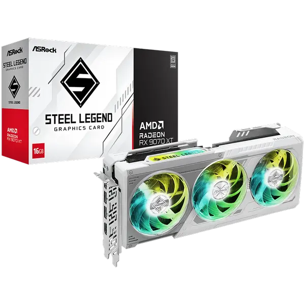 ASROCK Video Card AMD Radeon RX 9070 XT Steel Legend 16GB - RX9070XT SL 16G