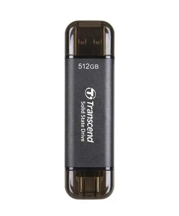 Transcend 512GB, External SSD, ESD310C, USB 10Gbps, Type C/A, Black - TS512GESD310C - (P)