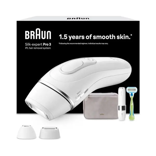 Фотоепилатор Braun Silk-expert Pro 3 PL3136, 3 степени на работа, SensoAdapt технология, бял