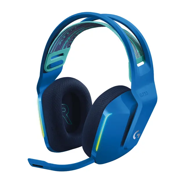 Геймърски слушалки Logitech G733 Blue Lightspeed Wireless RGB, Микрофон, Сини - LOGITECH-HEAD-G733-BL