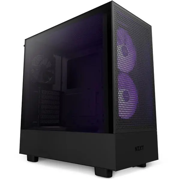 Кутия NZXT H5 Flow RGB Matte Black, Mid-Tower - NZXT-CASE-H51FB-R1