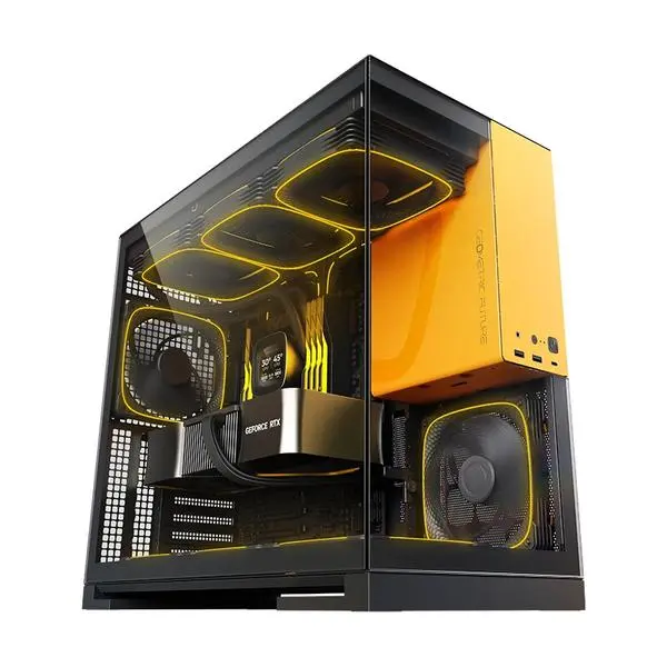 Geometric Future Geometric Future кутия Case EATX Model 5 Black/Yellow 5 x 140 mm aRGB fans included - GEO-M5F-BY
