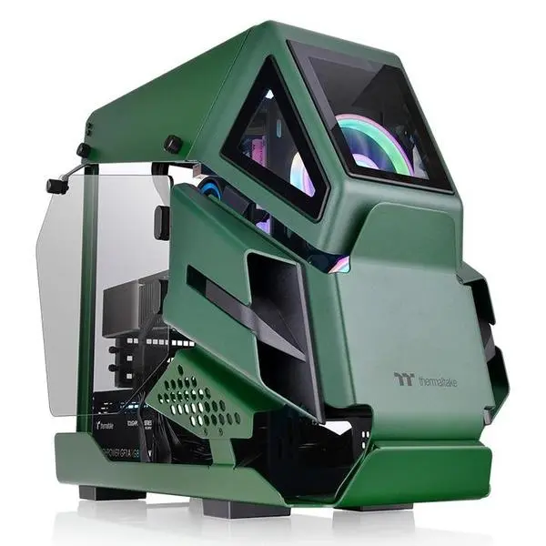 Кутия Thermaltake AH T200 TG Racing Green mATX Mini Tower - THER-CASE-1R4-00SCWN