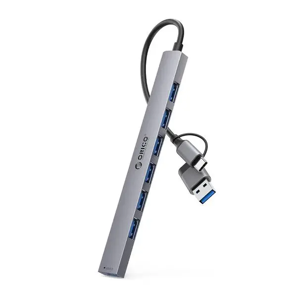 Orico Orico хъб HUB USB-C/USB-A 7 port USB3.0 x 1, USB2.0 x 6 - YSA2-U3-GY