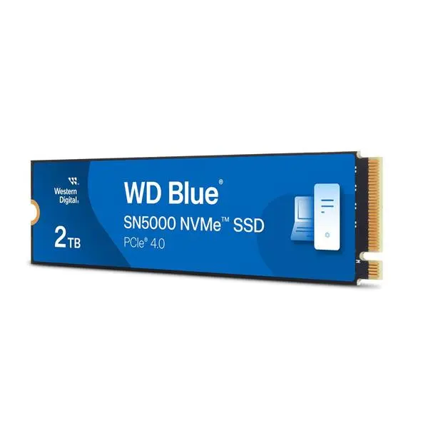 Памет SSD 2TB, Western Digital Blue SN5000, NVMe, M.2 (2280), скорост на четене до 5150MB/s, скорост на запис до 4850МВ/s