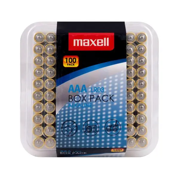 Алкални батерии MAXELL LR03 AAA 10x10 бр / 100 бр. в PVC кутия - ML-BA-LR03-100PK-PVC