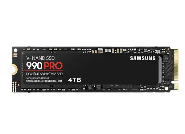 Samsung SSD 990 PRO 4TB PCIe 4.0 NVMe 2.0 M.2 V-NAND 3-bit MLC, 256-bit Encryption, Read 7450 MB/s Write 6900 MB/s - MZ-V9P4T0BW