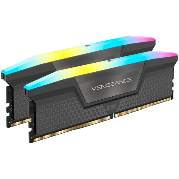 CORSAIR VENGEANCE RGB DDR5 32GB (2 x 16GB) DDR5 6400 CL32-40-40-84 1.40V Intel XMP & AMD EXPO - GREY - CMH32GX5M2B6400Z32