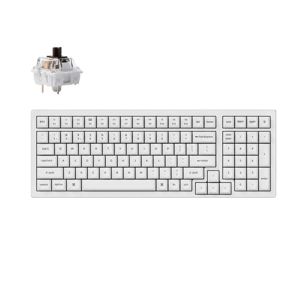 Геймърска Механична клавиатура Keychron K4 Pro White Hot-Swappable Full-Size K Pro Brown Switch RGB LED - KEYCHRON-KEY-K4P-P3