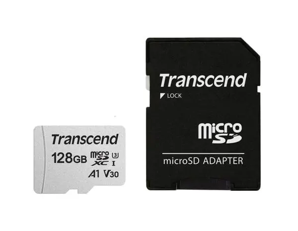 Transcend 128GB microSD w/ adapter UHS-I U3 A1 - TS128GUSD300S-A