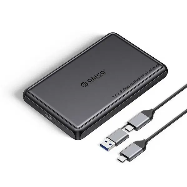 Orico Orico външна кутия за диск Storage Case 2.5 inch USB-C/A Black DDL25-C3-BK - DDL25-C3-BK-BP