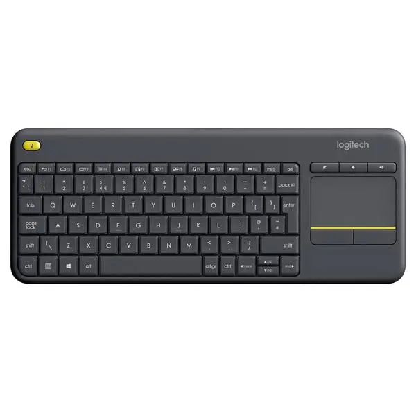 Клавиатура Logitech K400 Plus, безжична, вграден тъчпад, 10м обхват, черна, USB, US Int, 920-007145