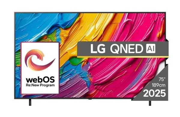 LG  75" 4K QNED HDR Smart TV, 3840x2160, DVB-T2/C/S2, Alpha 7 AI Processor, HDR10 / HLG, webOS 25 ThinQ - 75QNED80A3A