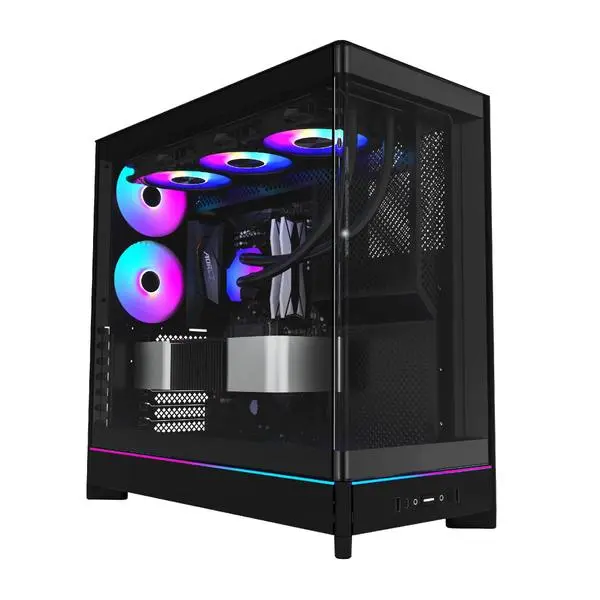 Montech Montech кутия Case ATX HS02 PRO (B) 5 x 120 mm ARGB Fans, USB-C, Black - MONTECH-HS02-PRO-BK