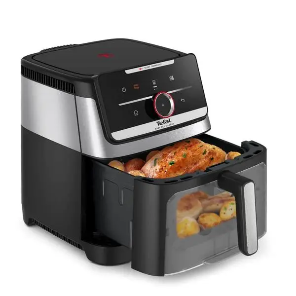Фритюрник с горещ въздух Tefal Easy Fry Silence, 7 л. вместимост, 11 програми, незалепващо керамично покритие, автоматично изключване
