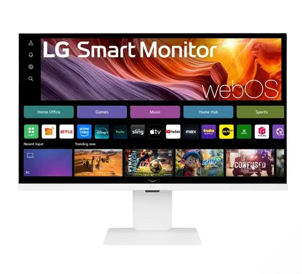 LG  31.5" IPS Smart webOS, Web cam, 5ms, 1000:1, 400cd/m, DCI-P3 95%, 4K UHD (3840x2160), ThinQ, HDR 10 - 32U850SA-W