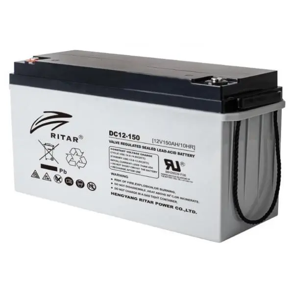 Оловна AGM батерия RITAR (DC12-150), 12V, 150Ah, F12/M8, За соларни системи - RITAR-DC12-150