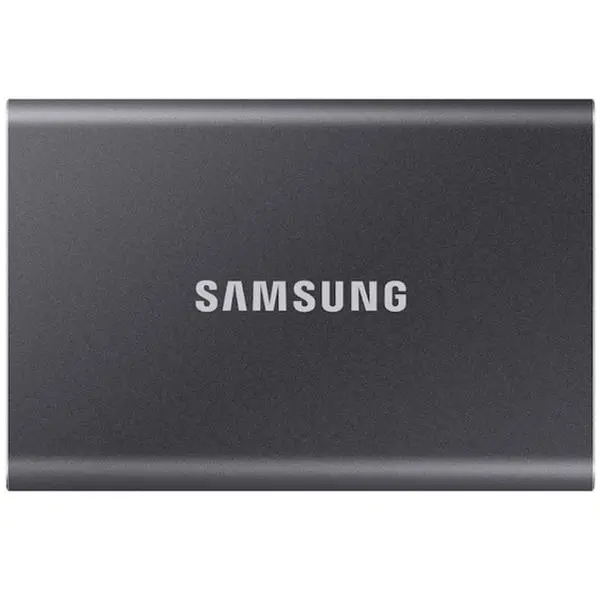 Памет SSD 1TB, Samsung T7 Black (MU-PC1T0T/WW), USB 3.2, 2.5"(6.35 cm), скорост на четене 1050 MB/s, скорост на запис 1000 MB/s