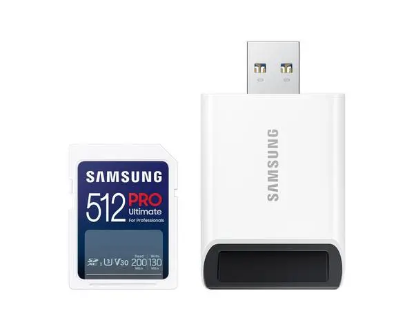 Samsung PRO Ultimate Full-Size, SDXC UHS-I, 512GB, U3, V30, USB Адаптер, SAM-SD-MB-SY512SB-WW