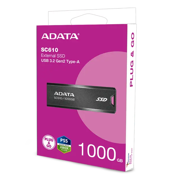 ADATA SSD 1TB EXT USB3.2 - SC610-1000G-CBK/RD