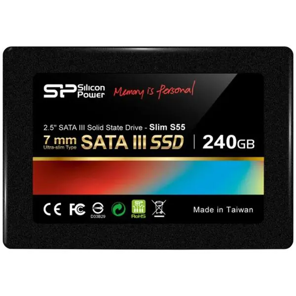 SILICON POWER S55 240GB SSD, 2.5'' 7mm, SATA 6Gb/s, Read/Write: 556 / 480 MB/s, IOPS 80K - SP240GBSS3S55S25