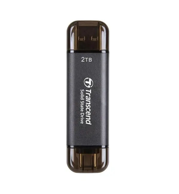 Transcend 2TB, External SSD, ESD310C, USB 10Gbps, Type C/A, Black - TS2TESD310C - (P)