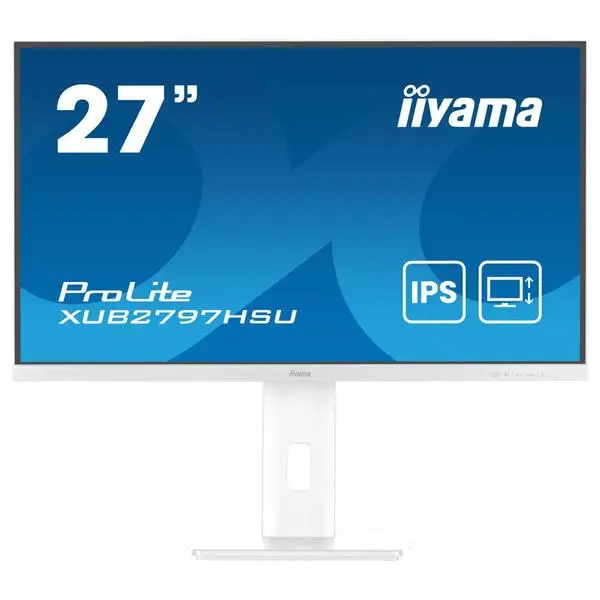 Монитор IIYAMA XUB2797HSU-W2, 27" (68.58 cm) IPS панел, 100Hz, Full HD, 1ms, 80 000 000:1, 300 cd/m2, DisplayPort, HDMI, USB