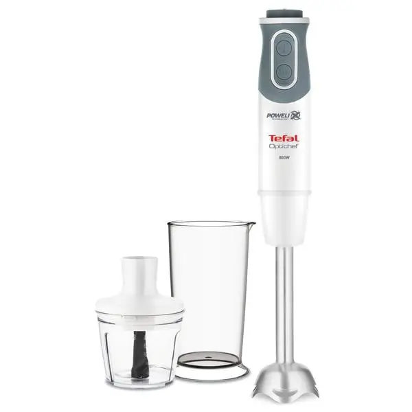 Пасатор Tefal HB641138, 800W, 10 Cтепени на работа, с турбо функция, 0.8 l обем на купата, бял