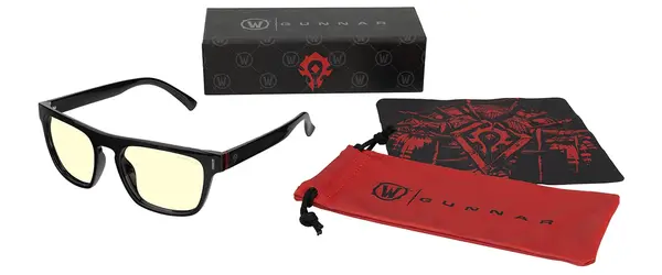 Комплект очила с калъф GUNNAR x World of Warcraft Horde Edition Onyx - Amber - GUN-WOW-00101