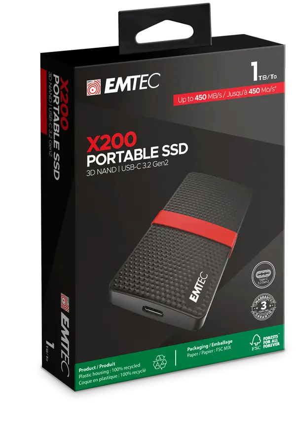 EMTEC SSD 1TB EXT USB3.2 USB-C - ECSSD1TX200