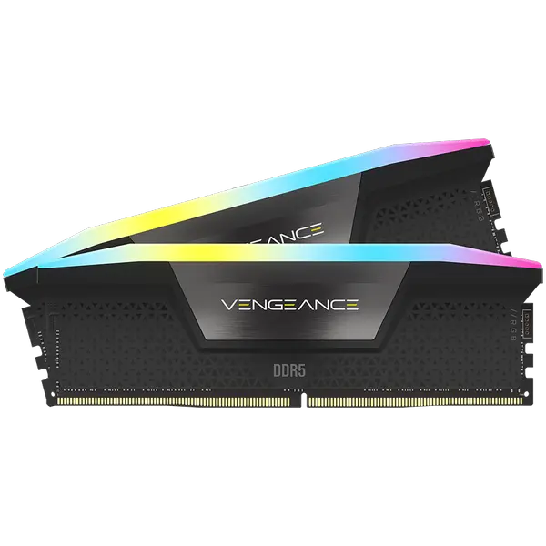 Corsair DDR5, 6000MT/s 32GB 2x16GB DIMM, Unbuffered, 36-36-36-76, Std PMIC, XMP 3.0, VENGEANCE RGB DDR5 Black Heatspreader, Black PCB, 1.35V, EAN:0840006693239 - CMH32GX5M2D6000C36