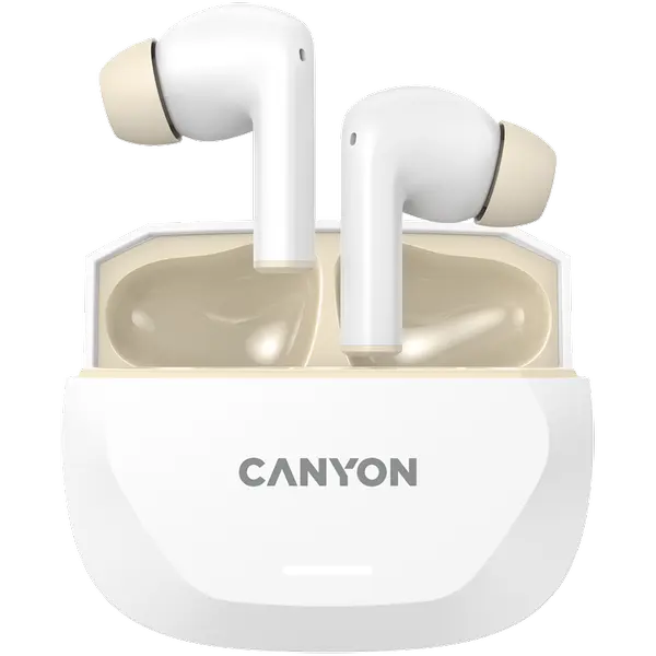 CANYON headset HEXAGON 7 TWS ANC+ENC Wireless Charge White Beige - CNS-TWS7WB