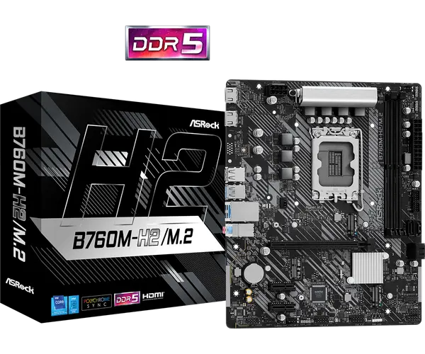 Дънна платка ASROCK B760M-H2/M.2 /D5/1700 - 69103
