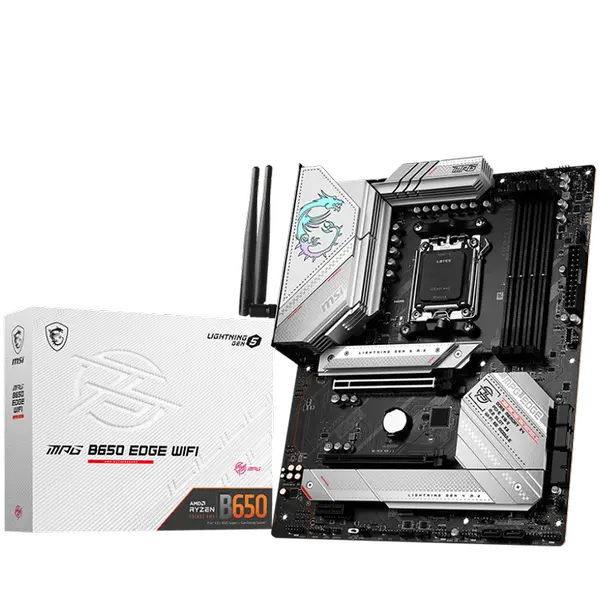 MSI Mainboard Desktop MPG B650 EDGE WIFI (AM5,4xDDR5, HDMI,DP, 1xPCI-E x16 4.0, 1xPCI-E x1 - MPG_B650_EDGE_WIFI