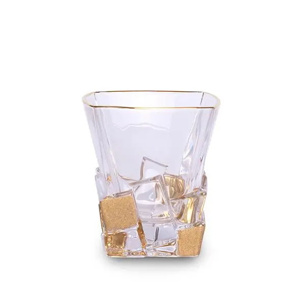 Чаша за уиски Bohemia 1845 Crack Golden Ice 310ml, 6 броя - 1000278