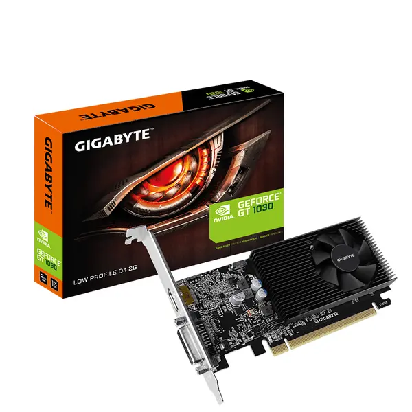 Видео карта GIGABYTE GeForce® GT 1030 D4 2GB DDR4 64 bit, Low Profile, DVI-D, HDMI - GA-VC-N1030D4-2GL