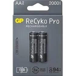 Акумулаторна Батерия GP R6 AA 2100mAh RECYKO + PRO 210AAHCB-EB2 NiMH /до 1500 цикъла/  2 бр. в опаковка GP - GP-BR-210AAHCB-EB2