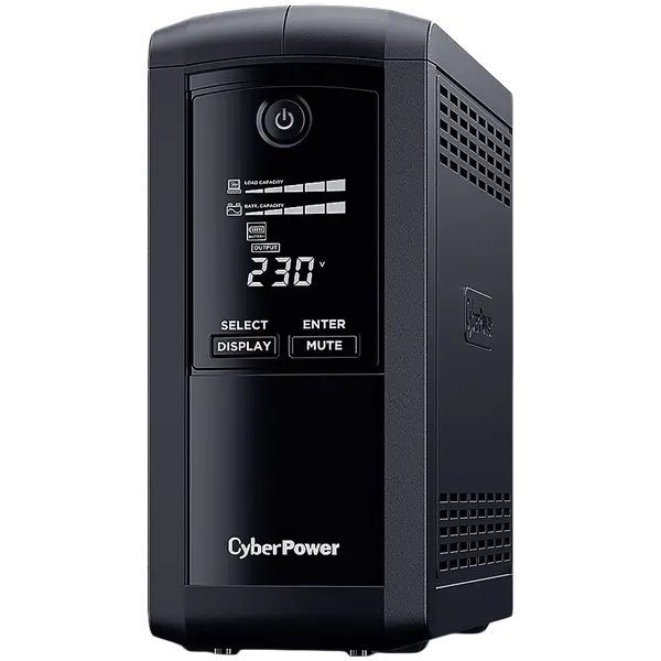 CyberPower UPS с AVR ,Line-Interactive, LCD display,700VA/390W, 4x Schuko, Runtime at 90W ( min ):33, Surge and Spike protection; VP700ELCD - VP700ELCD